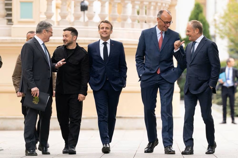 Лидеры Франции, Германии, Польши, Великобритании и Украины в Киеве 10 мая 2025 года