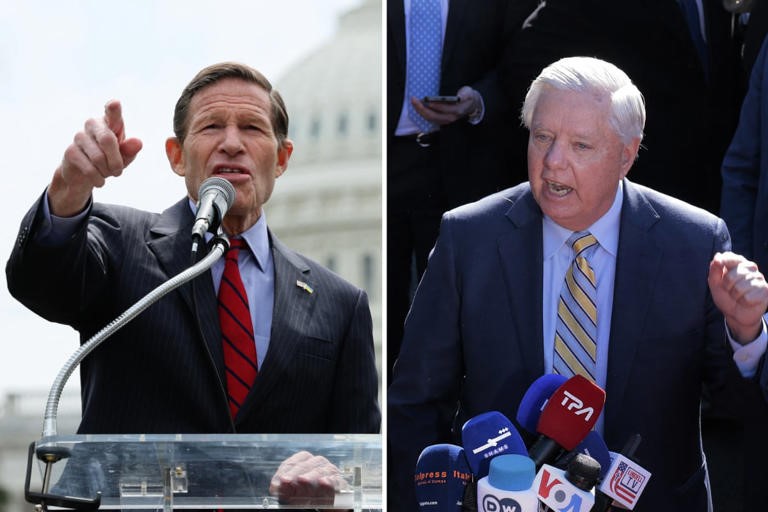 Американские сенаторы Ричард Блюменталь и Линдси Грэм